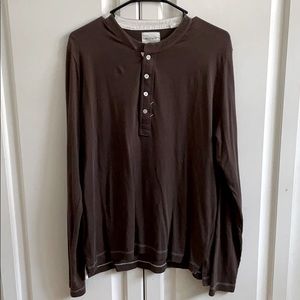 Billy Reid long sleeve Henley shirt